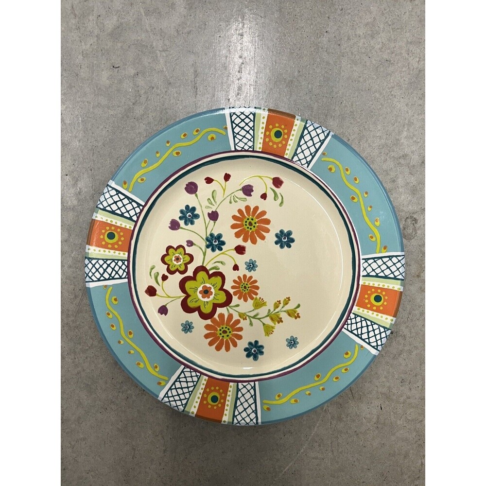 Cracker Barrel Plate Floral Stitchwork By Lori Siebert